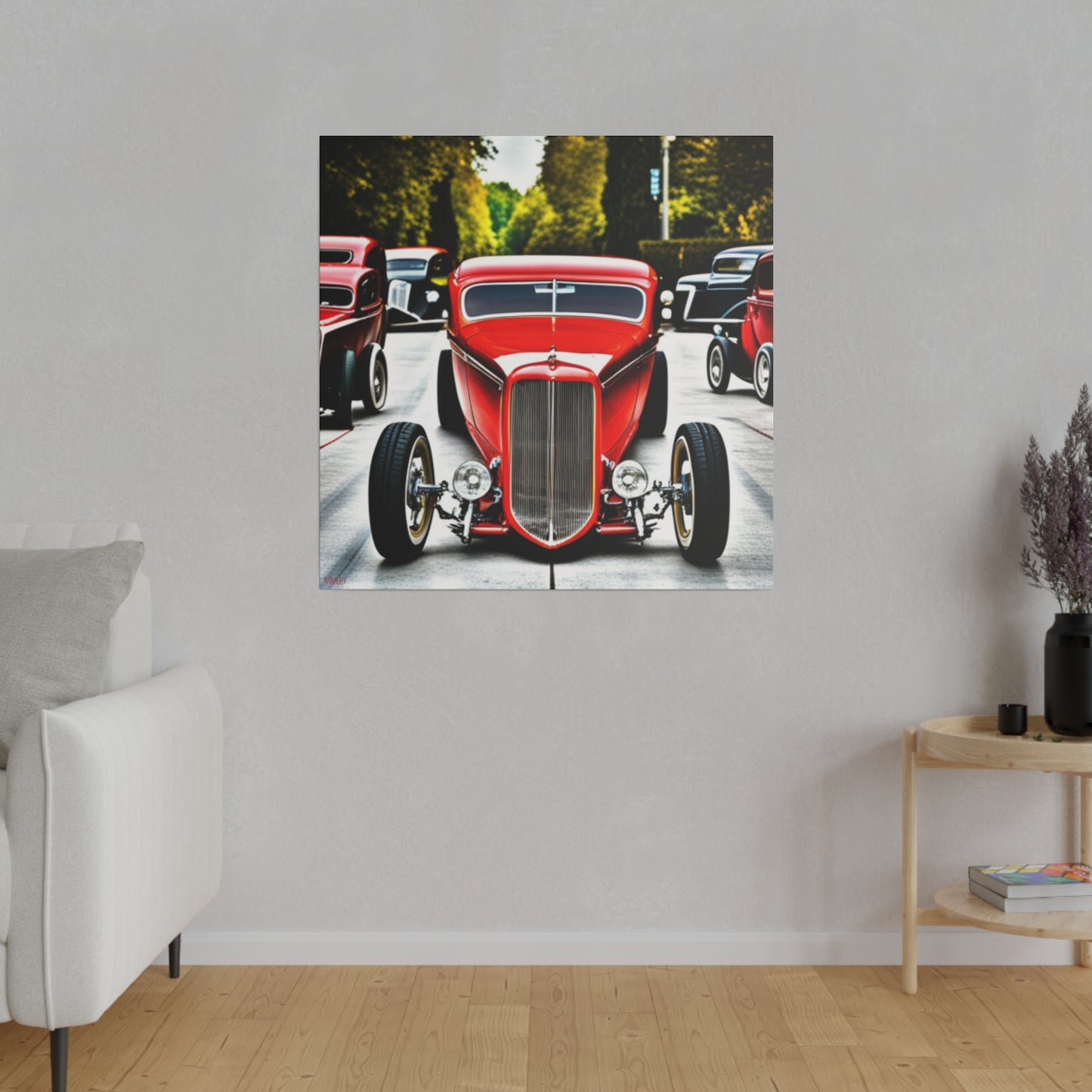 Digital Print Canvas, Stretched, 0.75"/Hot Rods Red