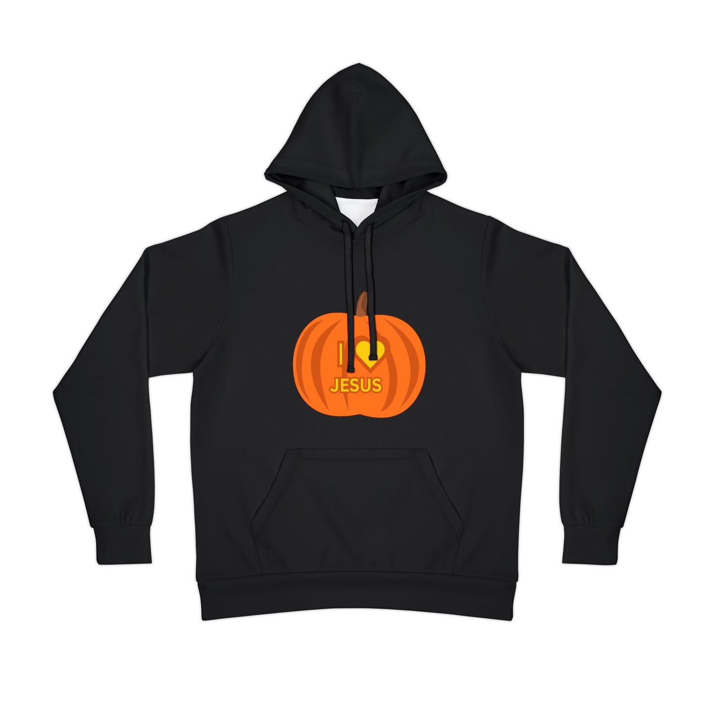 unisex Athletic Hoodie (AOP)/ I love Jesus Carved Pumpkin