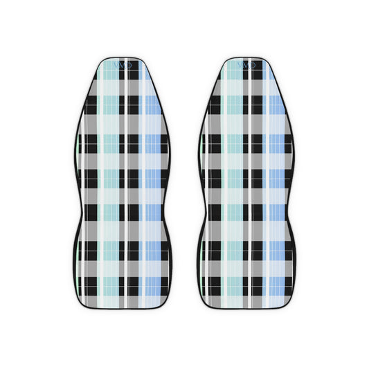 Polyester Car Seat Covers/Pastel Blue Gradient Plaid