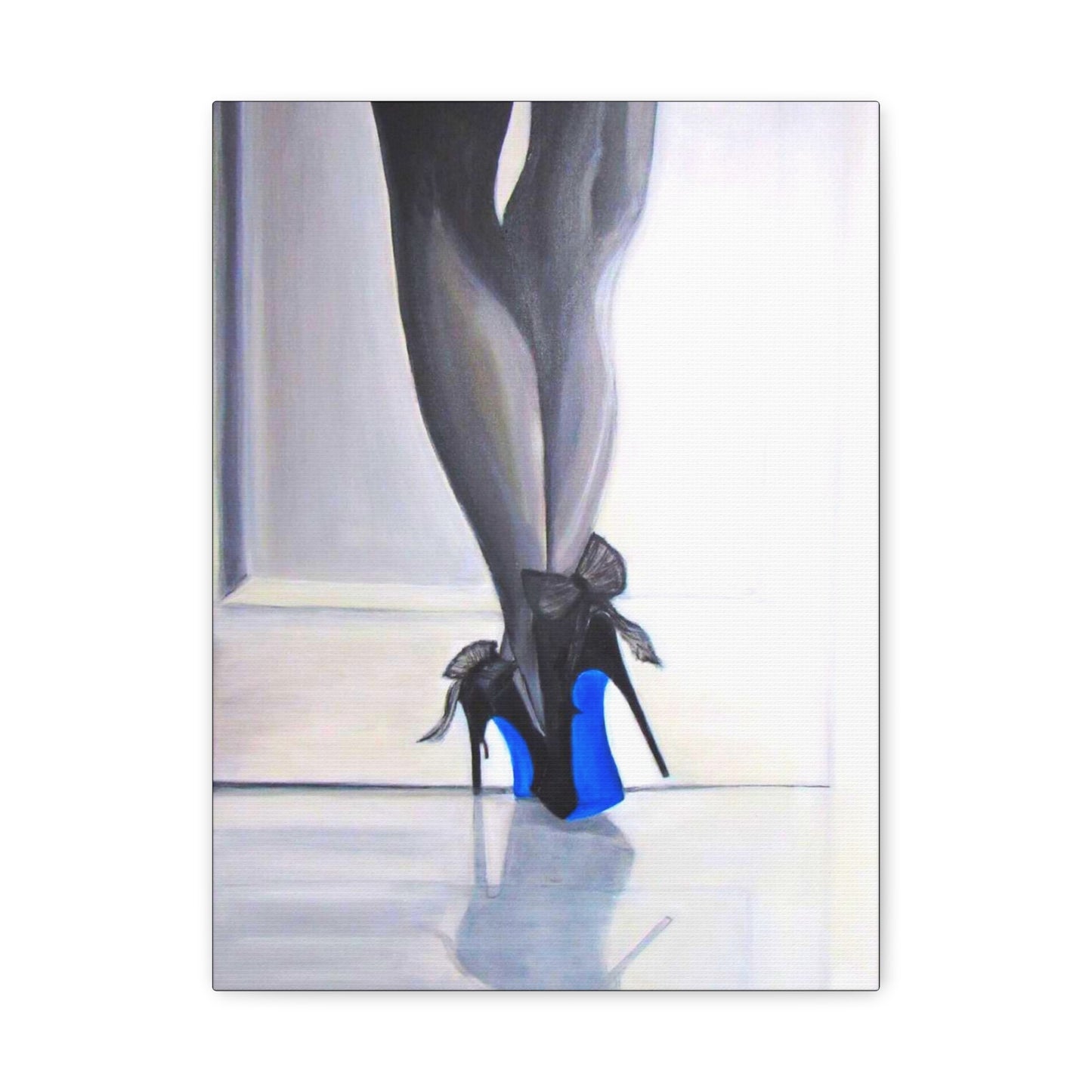 Matte Canvas, Stretched, 1.25"/ Acrylic Painting Print/Blue Bottoms