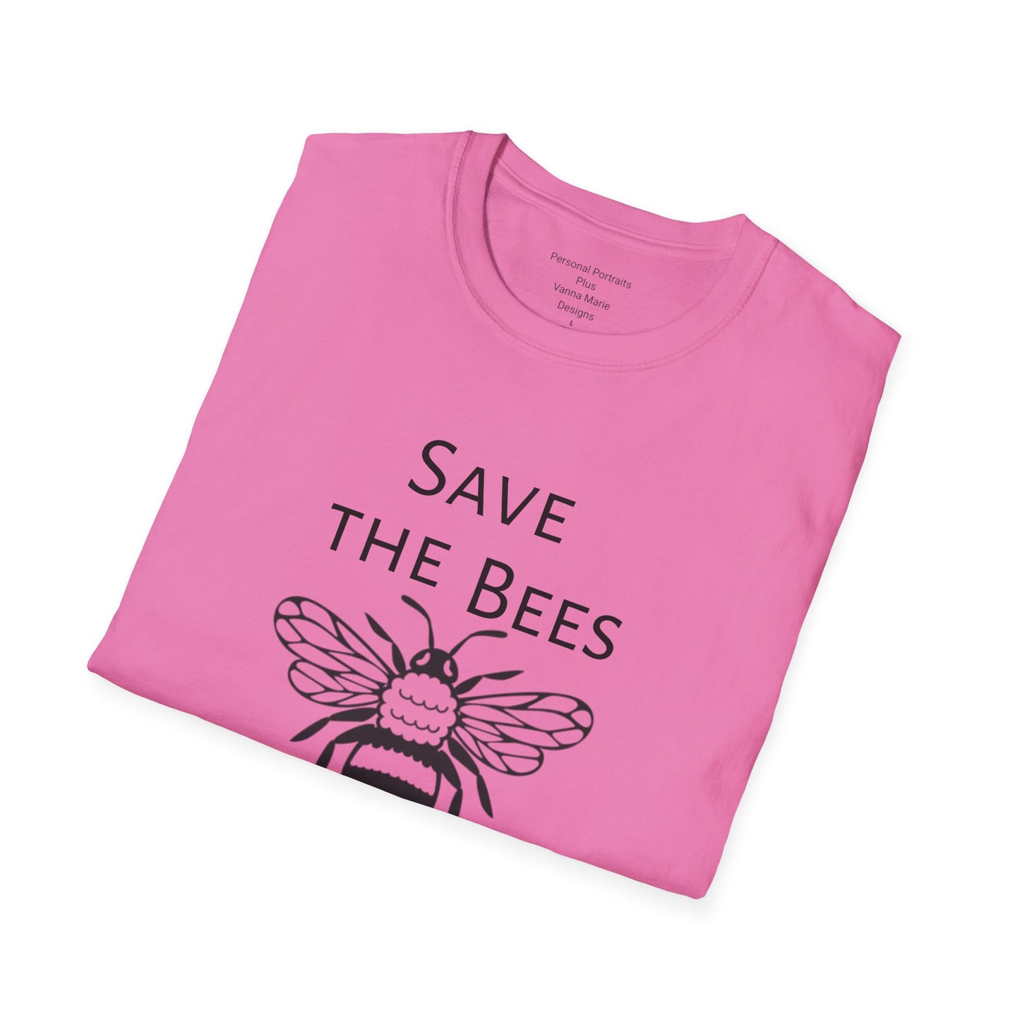 Unisex Softstyle T-Shirt/Save the Bees/With every Save the bees t- shirt purchased 10% of sales goes to bee organization's