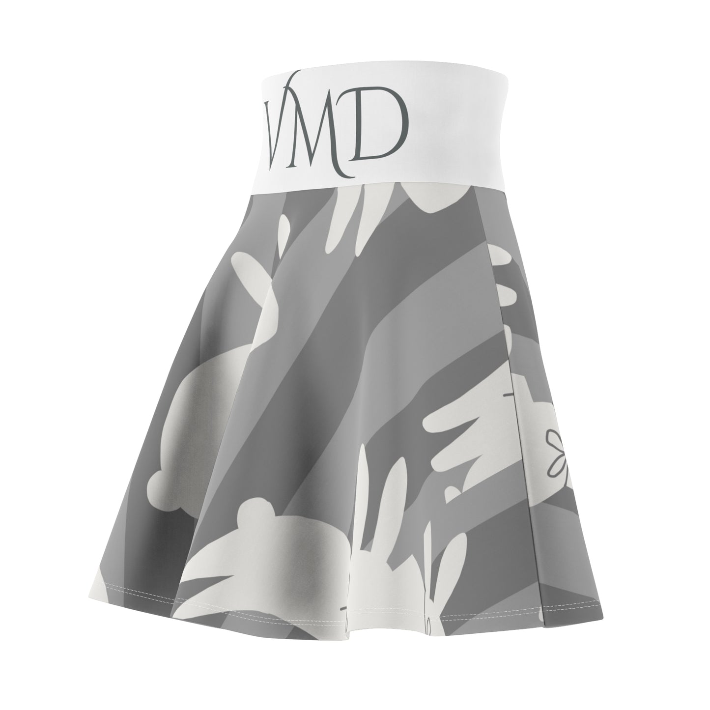 Women's Easter Skirt (AOP)/White Bunnies/Grey Background