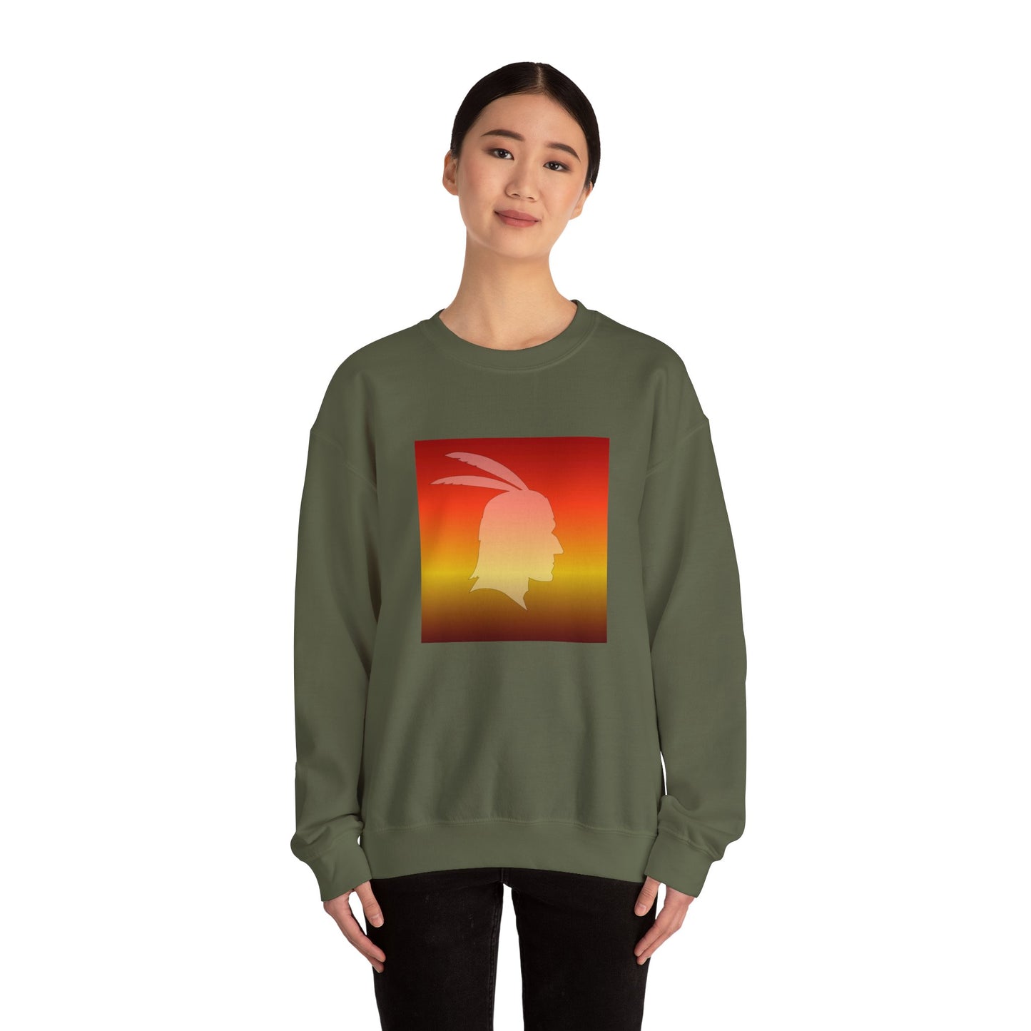 Unisex Heavy Blend™ Crewneck Sweatshirt/Native American/Fall Gradient