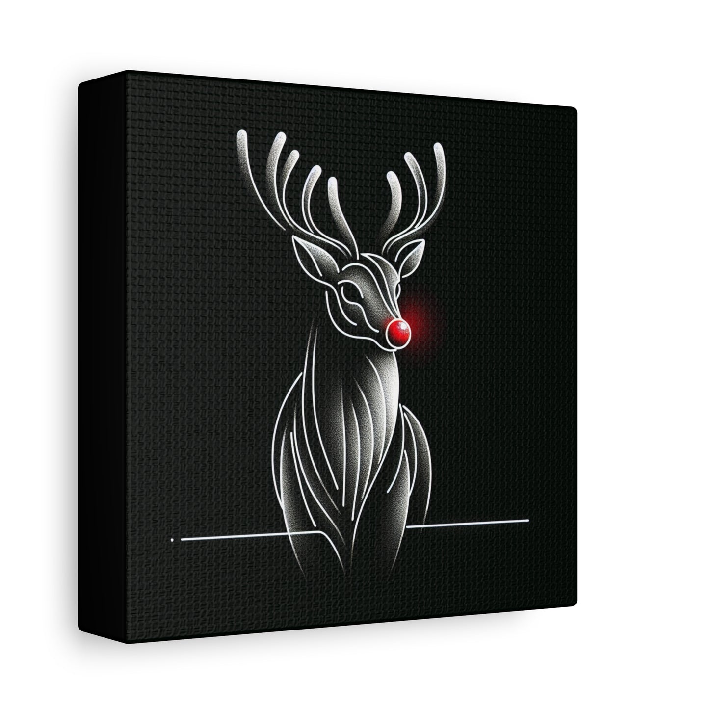 Matte Canvas, Stretched, 1.25"/ Rudolph/ Line Art/ Black/BG