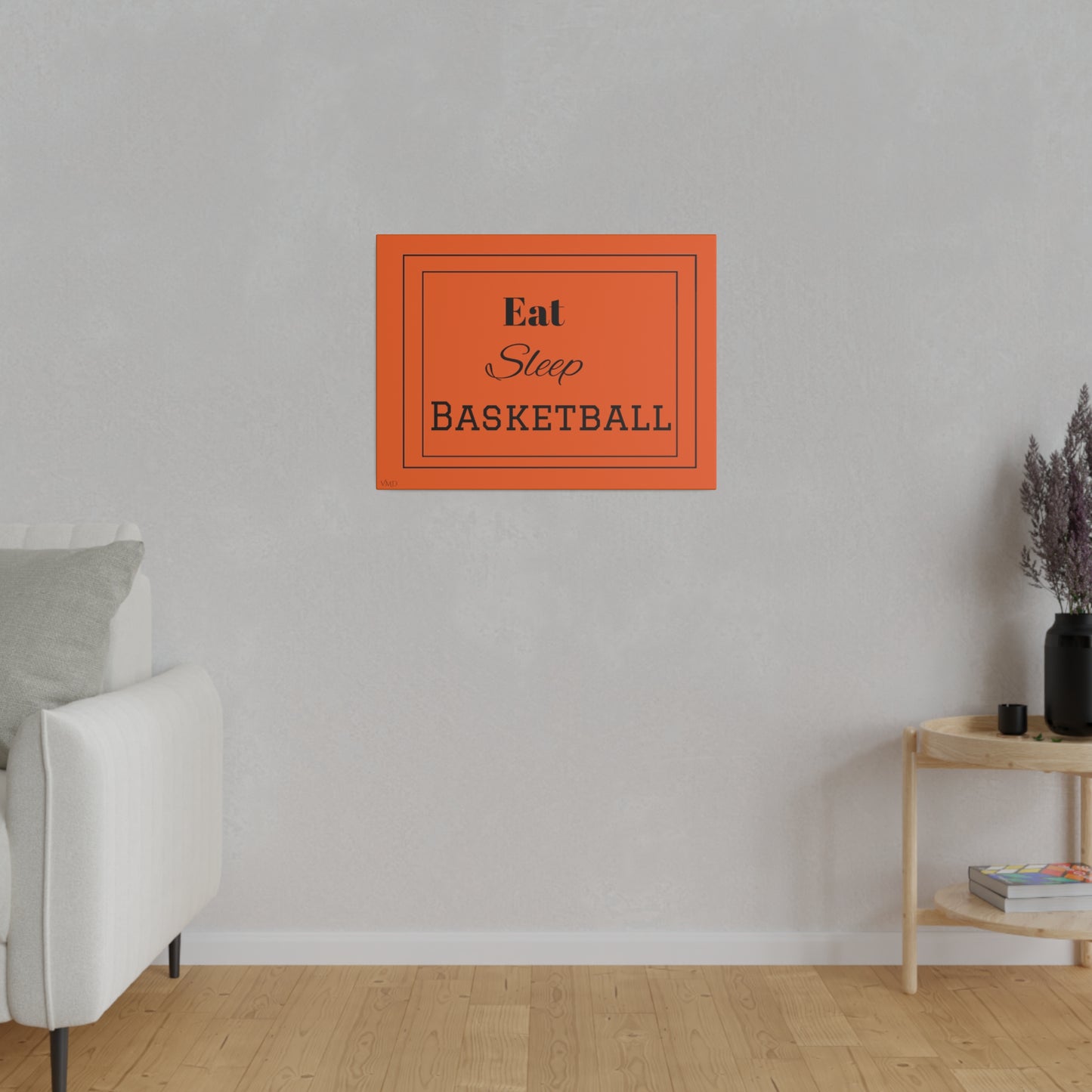 Digital Portrait Print/Canvas, Stretched, 0.75"/Eat Sleep Basketball/OR/BG