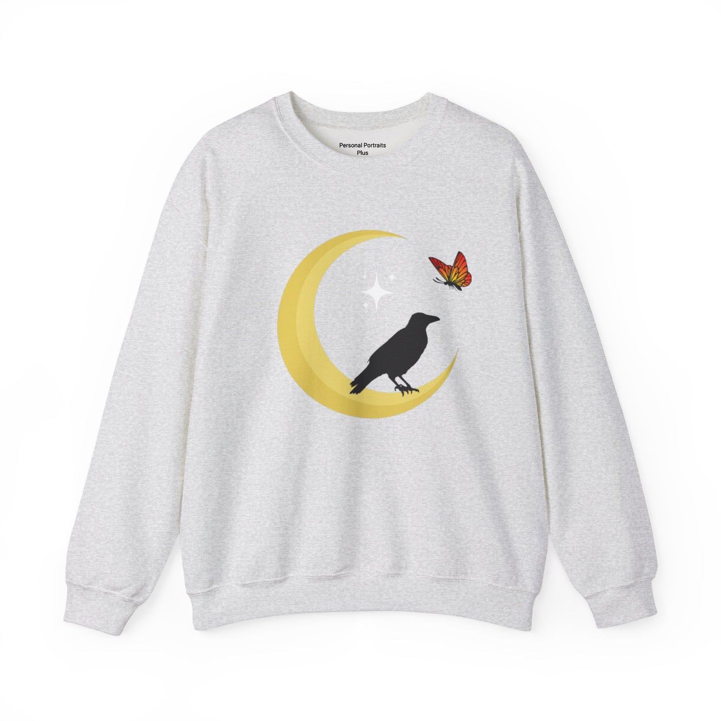 Woman's Heavy Blend™ Crewneck Sweatshirt/ Crow on the moon/White star/Fall