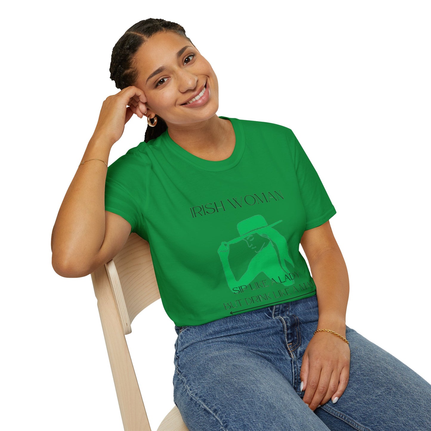 Unisex Softstyle T-Shirt/St. Patricks Day/ Irish women sip like a lady but drink like a man