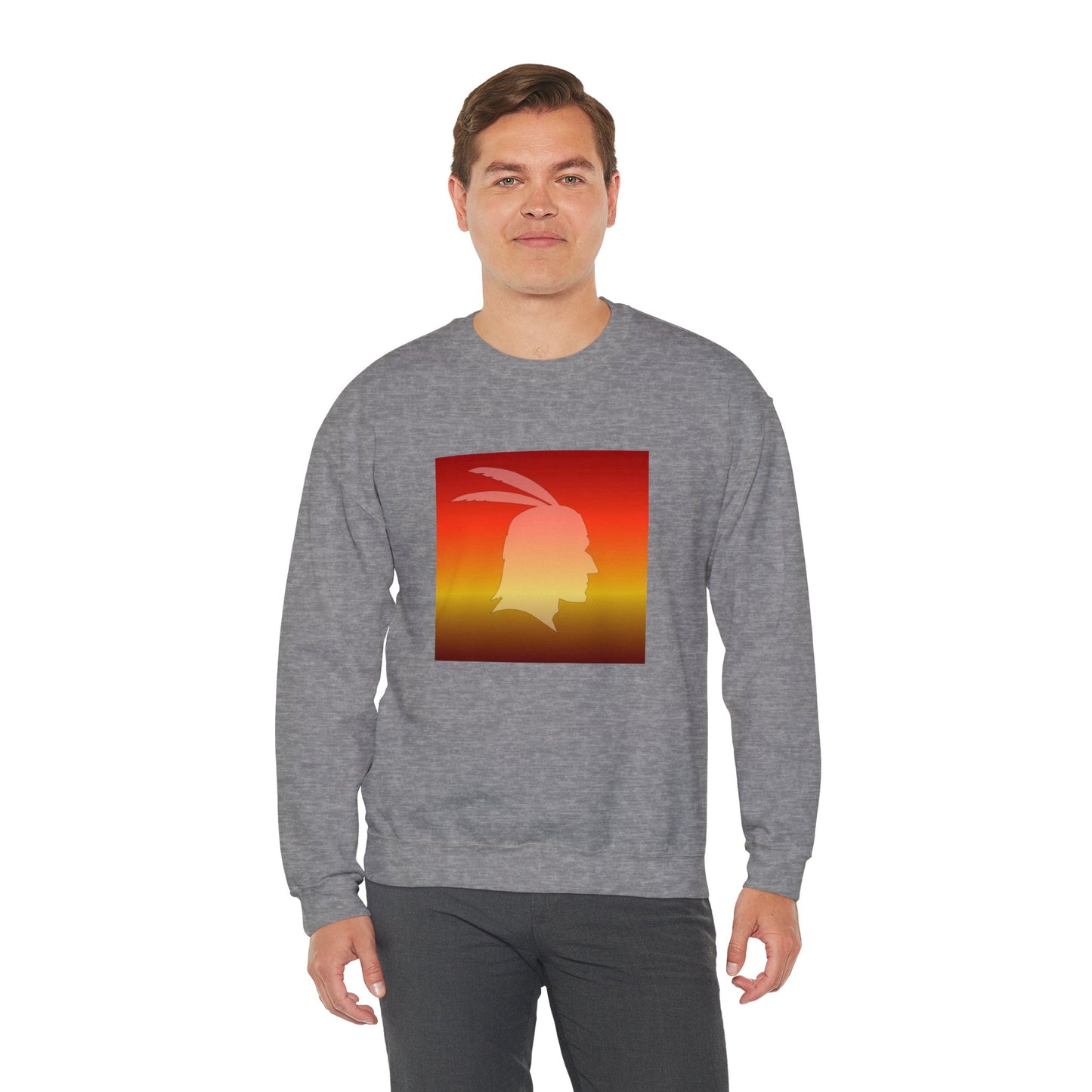 Unisex Heavy Blend™ Crewneck Sweatshirt/Native American/Fall Gradient