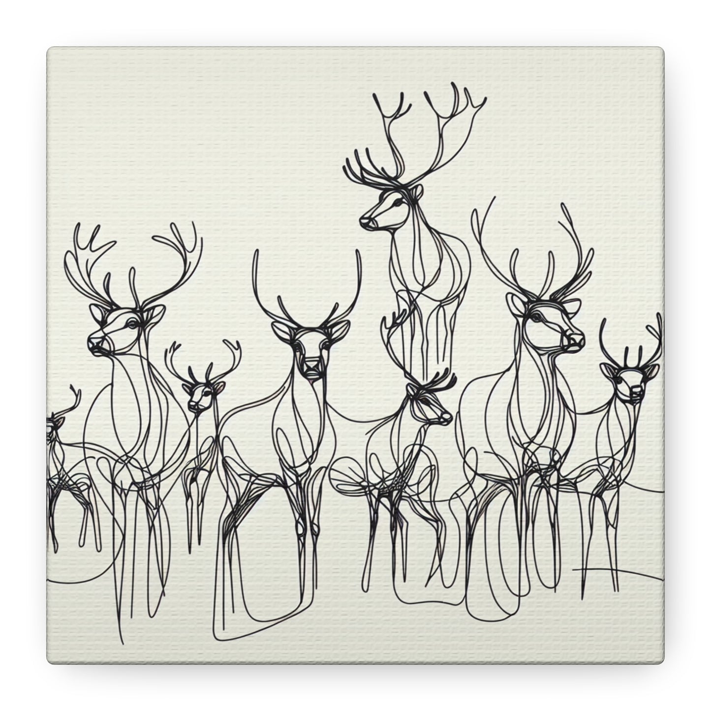 Matte Canvas, Stretched, 1.25"/Reindeer/Line art