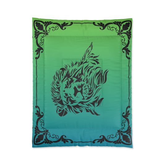 Comforter/Lion/Green Gradient Background