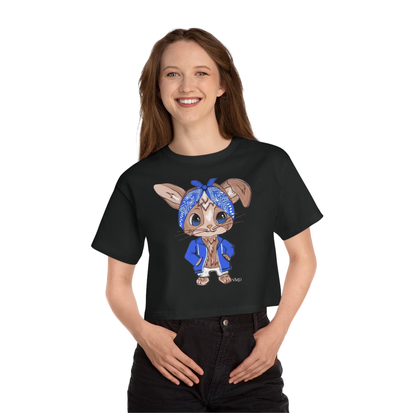 Champion Women's Cropped T-Shirt/Bandana Bunnie/Blue