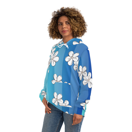 unisex Hoodie (AOP)/Floral Gradient/Blue/Light Blue