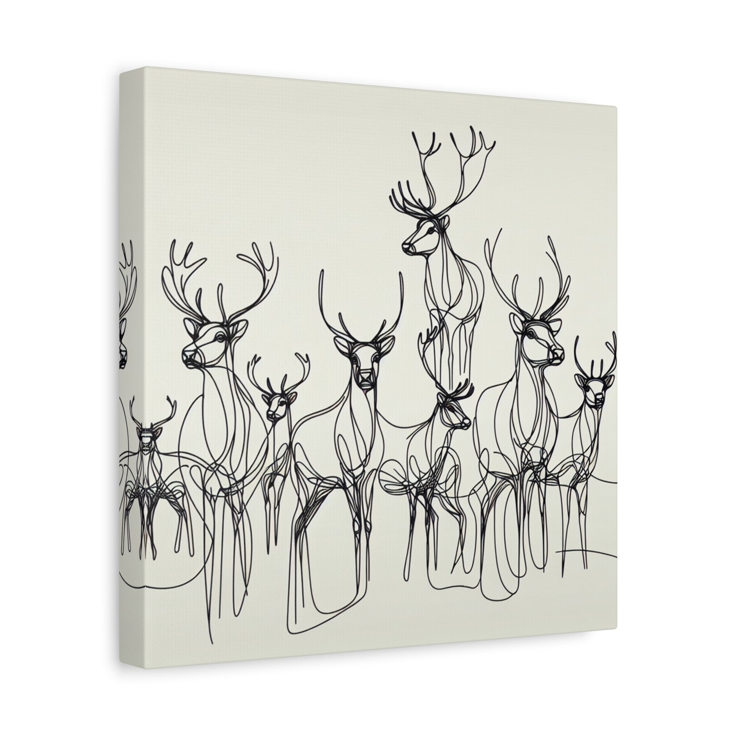 Matte Canvas, Stretched, 1.25"/Reindeer/Line art