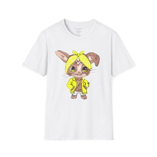 Womans  Softstyle T-Shirt/Bandana Bunnie/Yellow