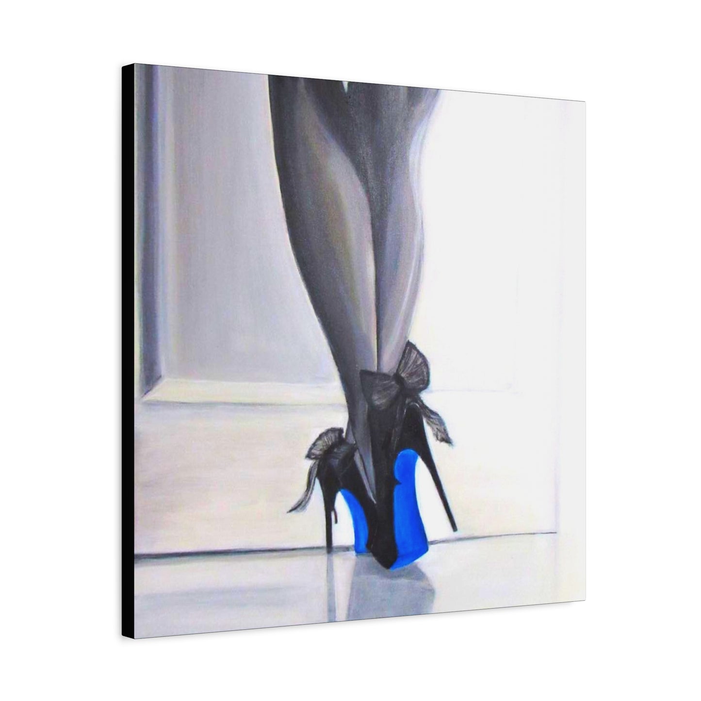 Matte Canvas, Stretched, 1.25"/ Acrylic Painting Print/Blue Bottoms