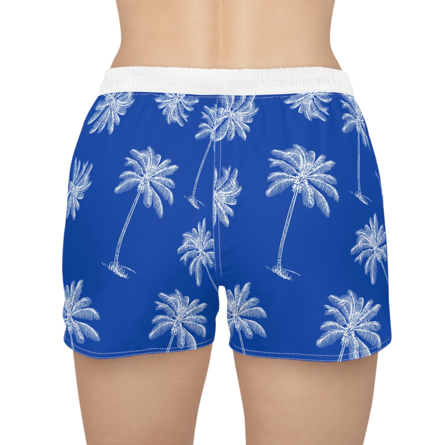 Women's Casual Shorts (AOP)/Palm Trees/Blue/White