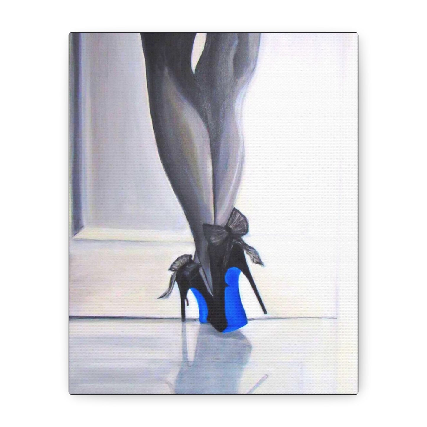 Matte Canvas, Stretched, 1.25"/ Acrylic Painting Print/Blue Bottoms