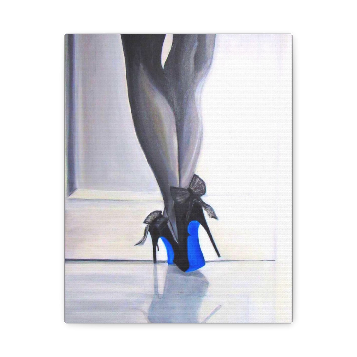 Matte Canvas, Stretched, 1.25"/ Acrylic Painting Print/Blue Bottoms