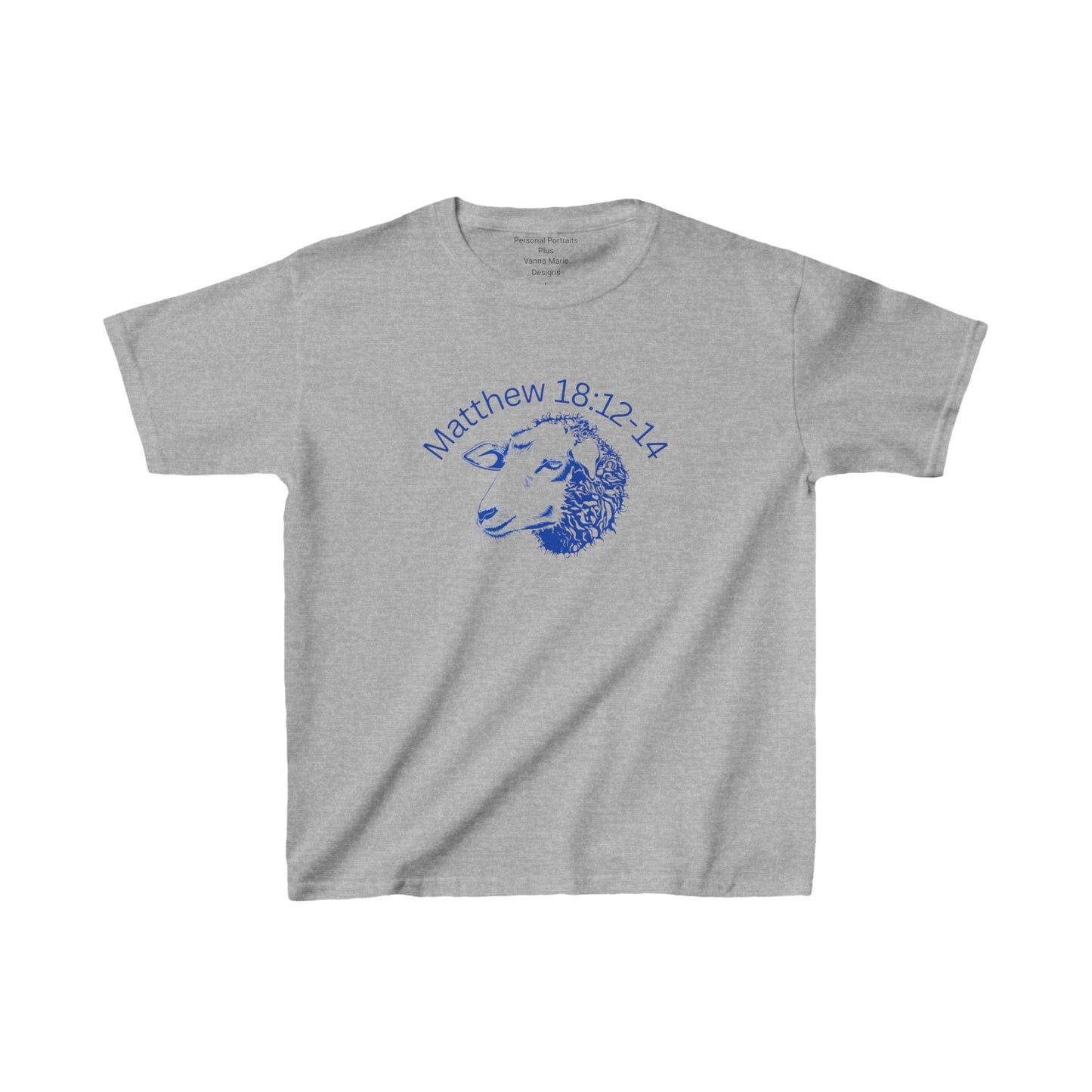 Kids Heavy Cotton™ Tee/Lamb/Matthew 18:12-14/Blue