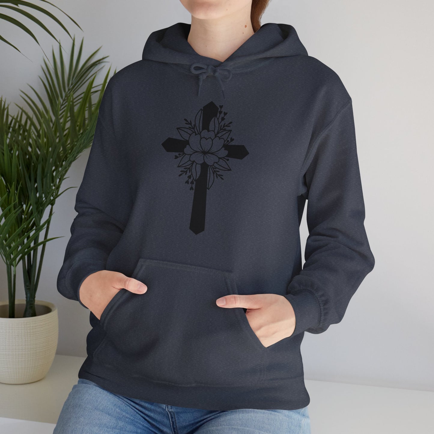 Unisex Heavy Blend™ Hooded Sweatshirt Cross/Christian Art