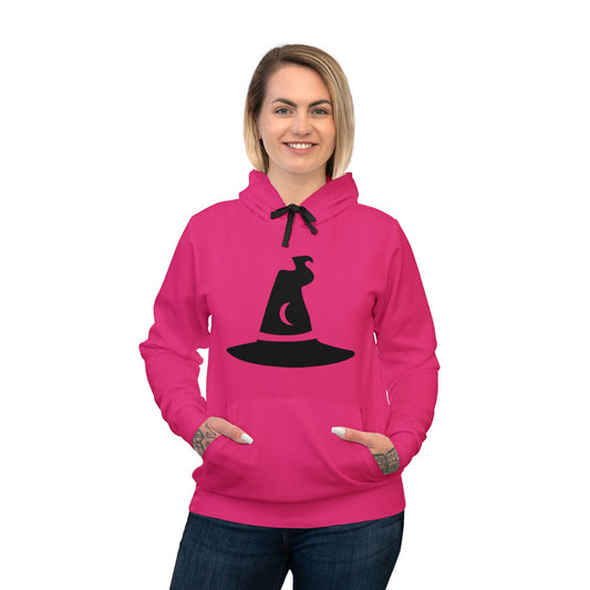 Womans Athletic Hoodie (AOP)/Witch Hat/Dark Pink