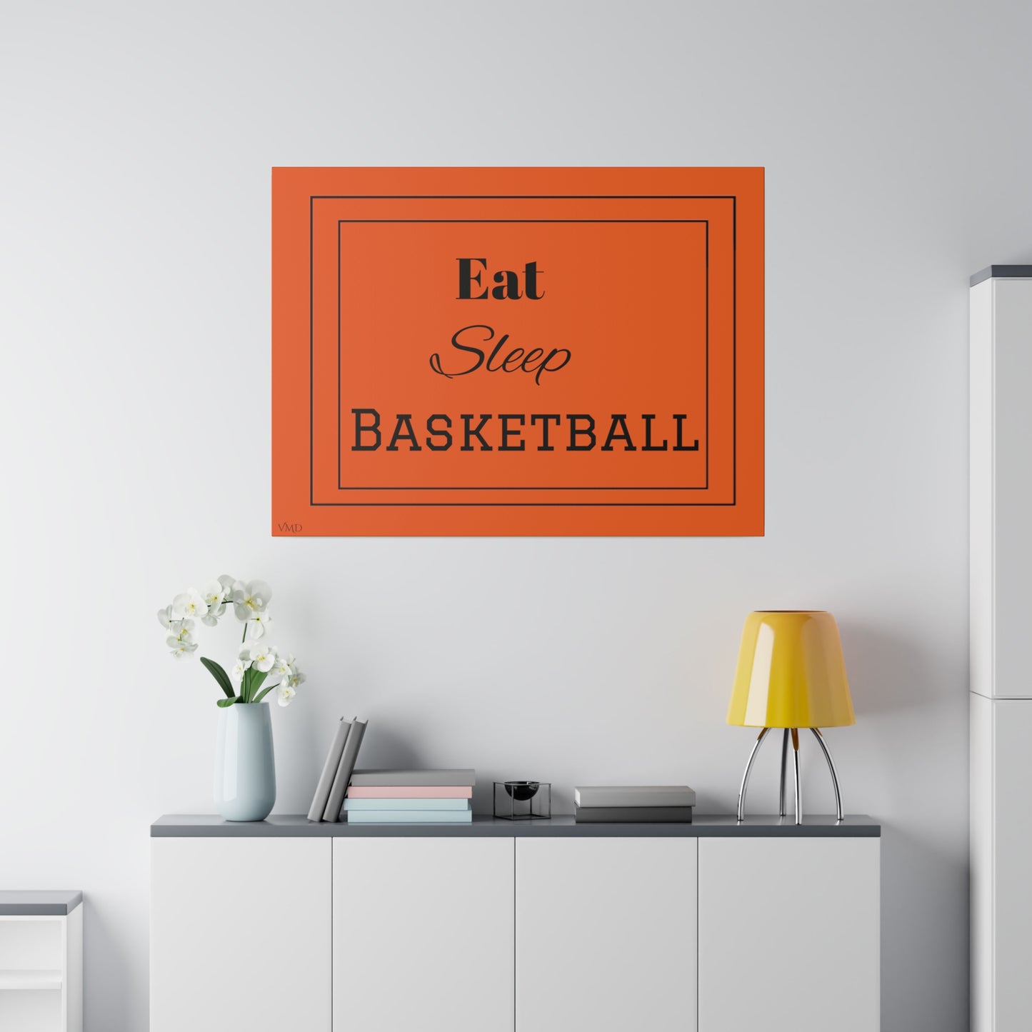 Digital Portrait Print/Canvas, Stretched, 0.75"/Eat Sleep Basketball/OR/BG