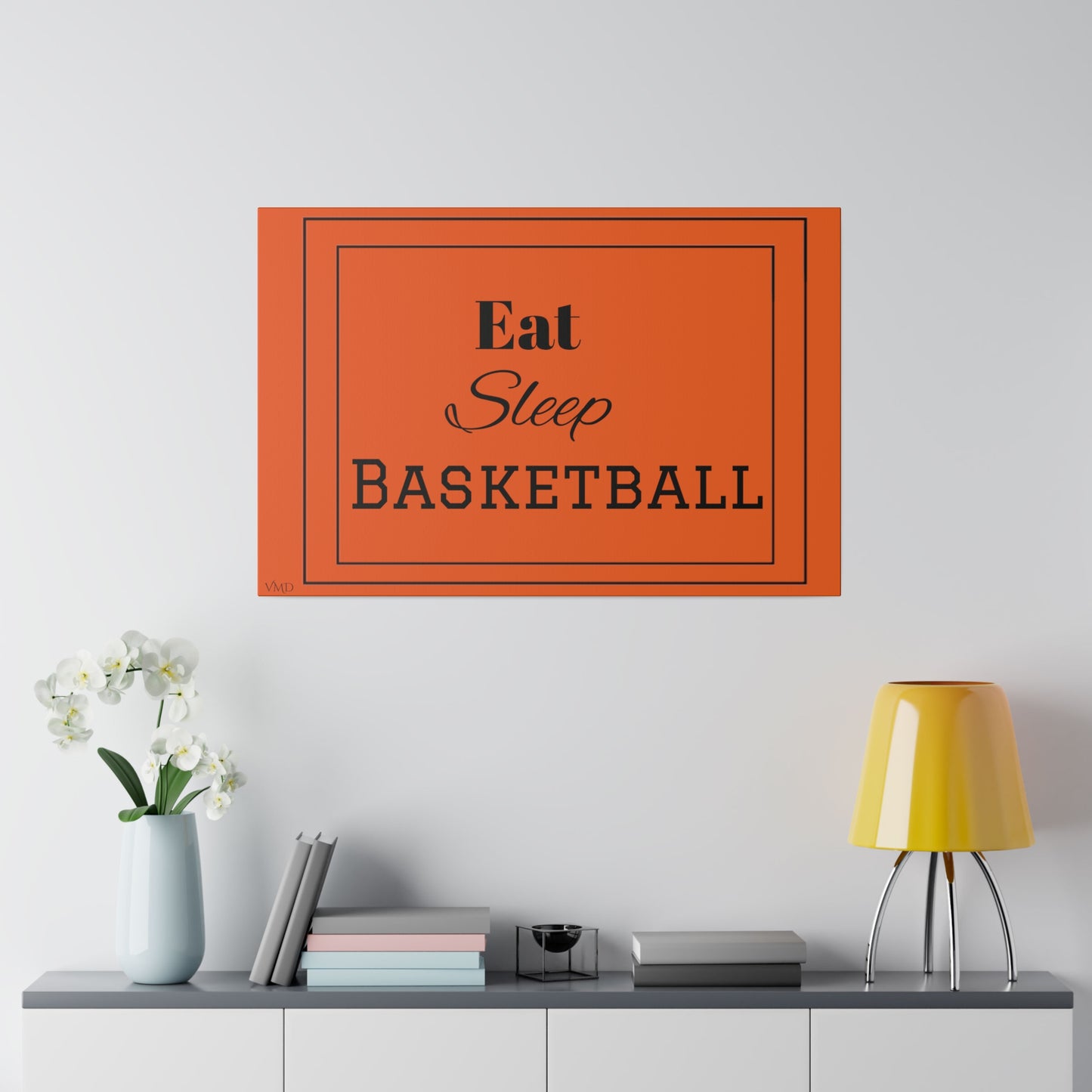 Digital Portrait Print/Canvas, Stretched, 0.75"/Eat Sleep Basketball/OR/BG