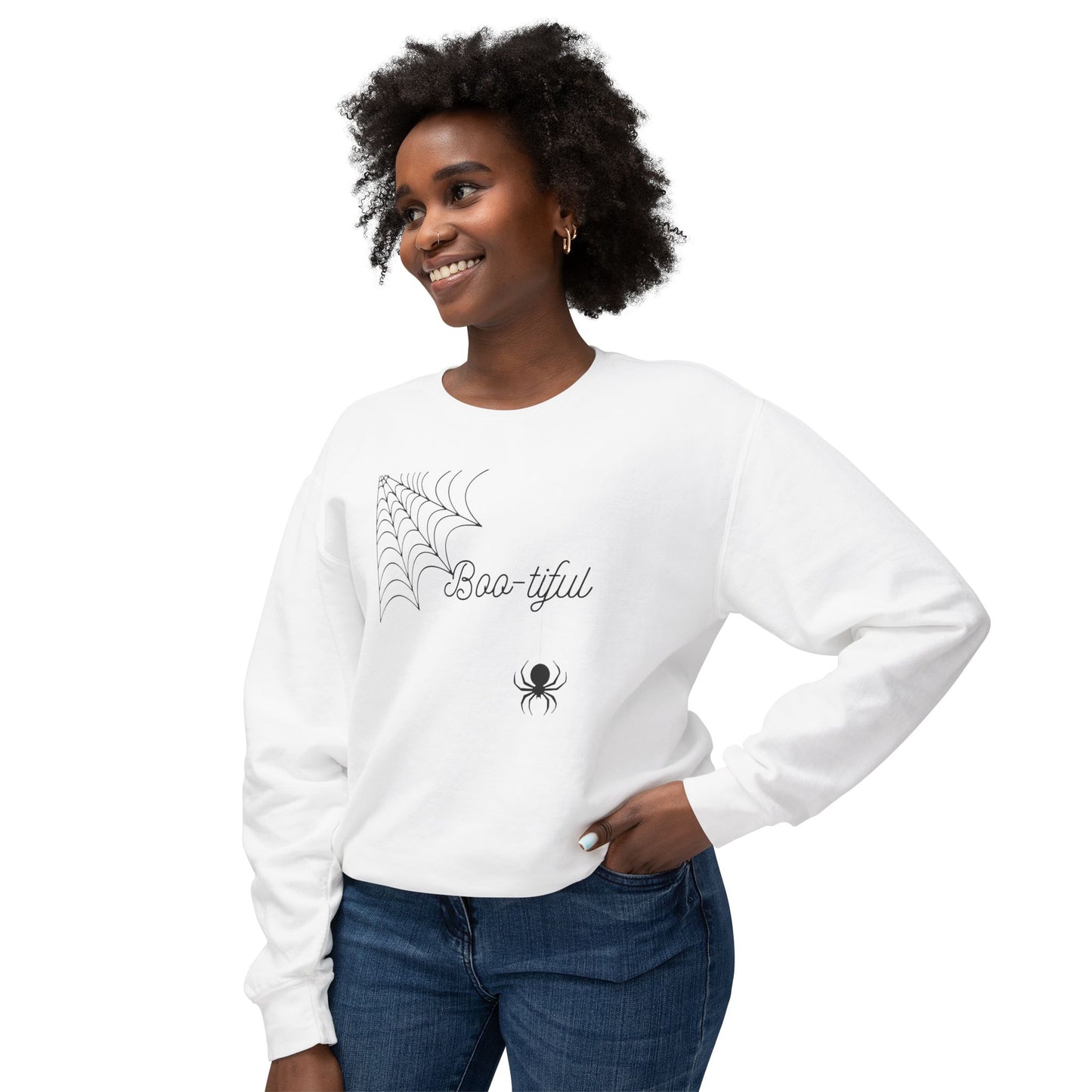 Unisex Lightweight Crewneck Sweatshirt/Boo-tiful Spider