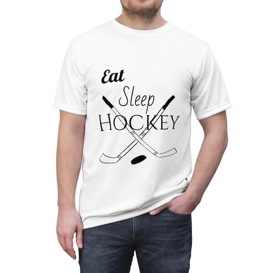 Unisex Cut & Sew Tee (AOP)/ Eat sleep Hockey