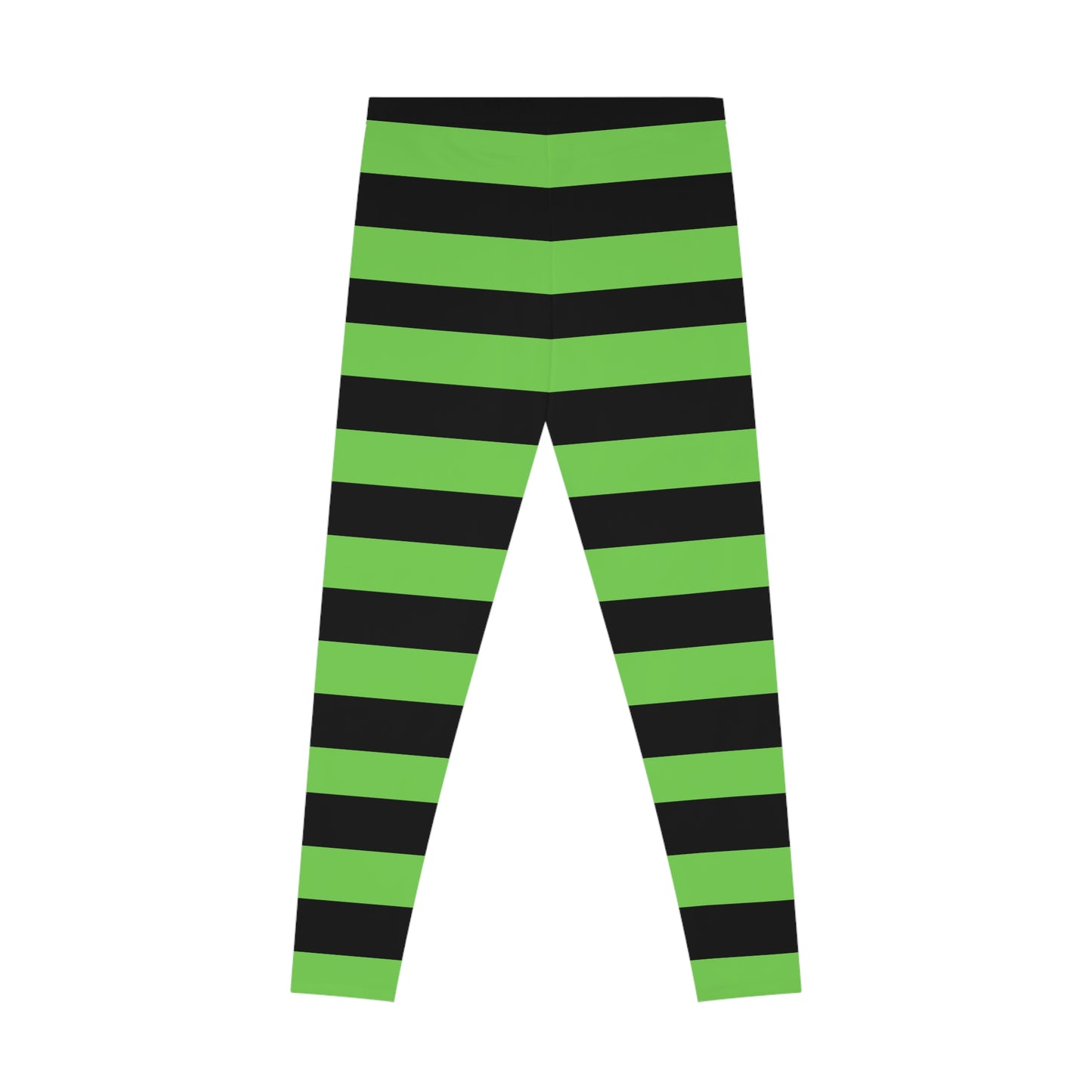 Womans Stretchy Leggings (AOP)/Witch Stripes/Green