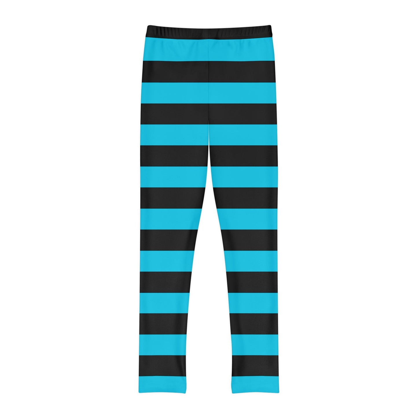 Girls Youth Full-Length Leggings (AOP)/Witch Stripes/Teal