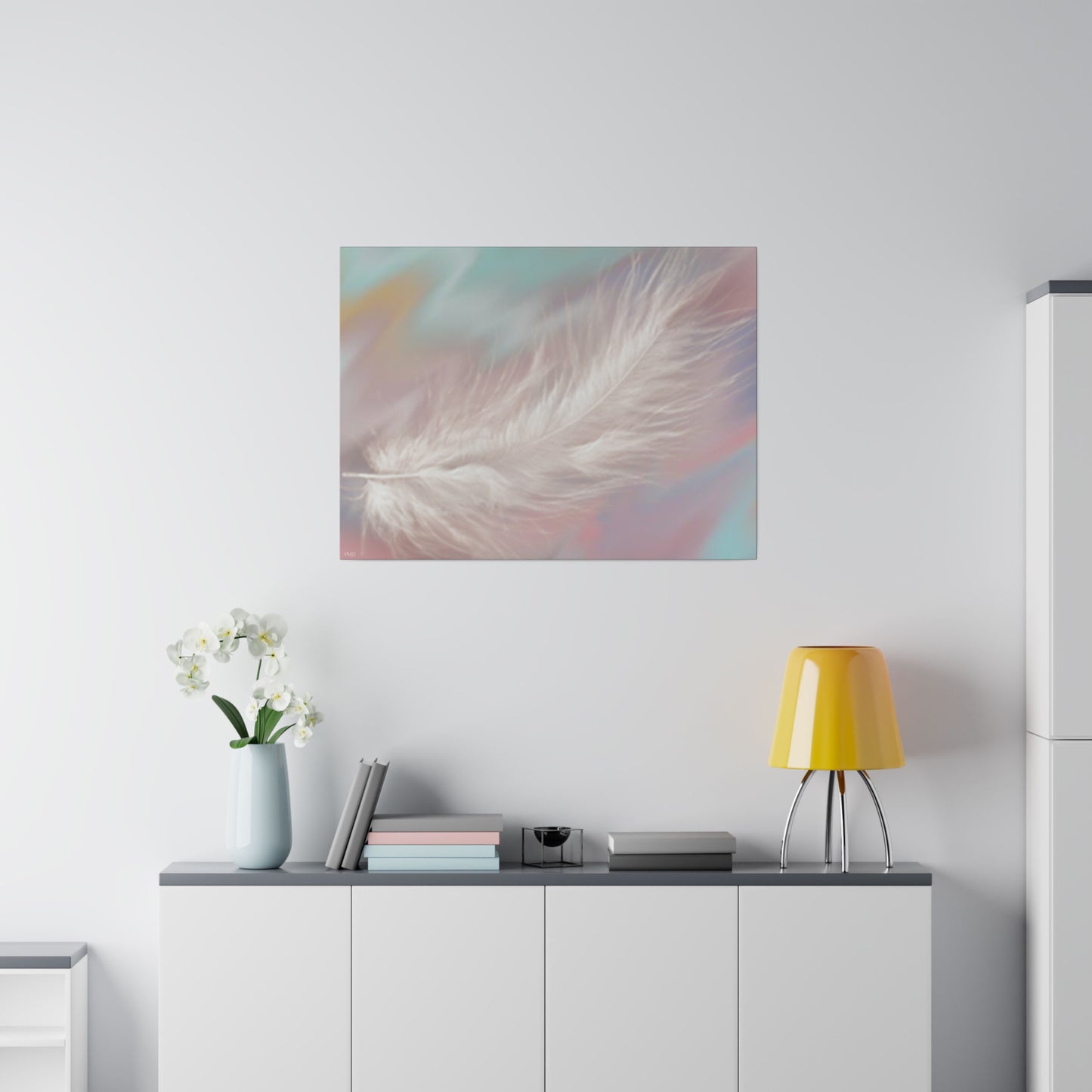 Digital Portrait Print, 0.75"/Feather/Pastel BG