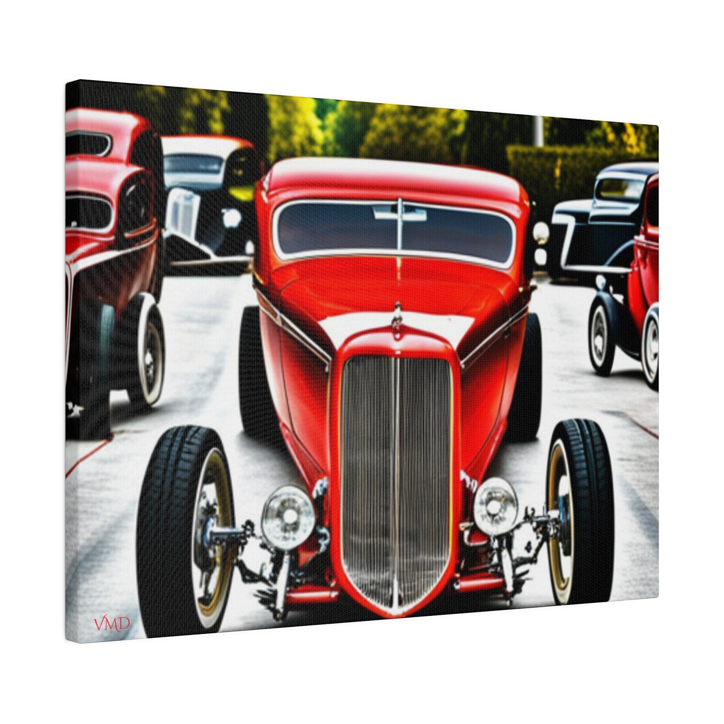 Digital Print Canvas, Stretched, 0.75"/Hot Rods Red