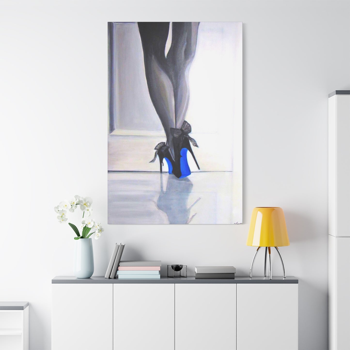 Matte Canvas, Stretched, 1.25"/ Acrylic Painting Print/Blue Bottoms