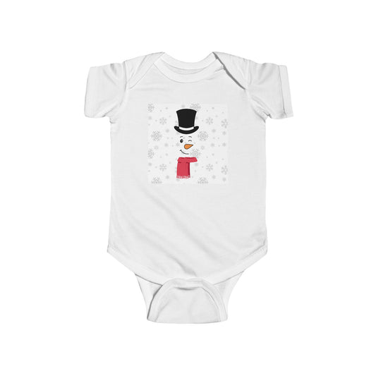 Infant Fine Jersey Bodysuit/ Frosty the Snowman/ Snowflakes/BG