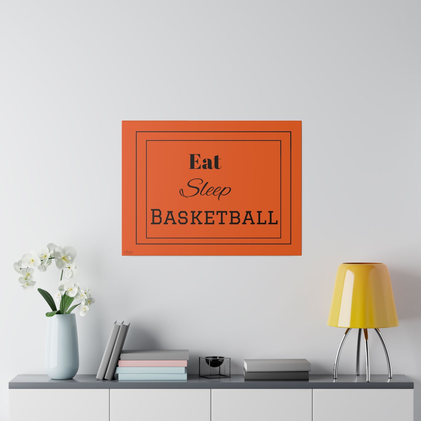 Digital Portrait Print/Canvas, Stretched, 0.75"/Eat Sleep Basketball/OR/BG