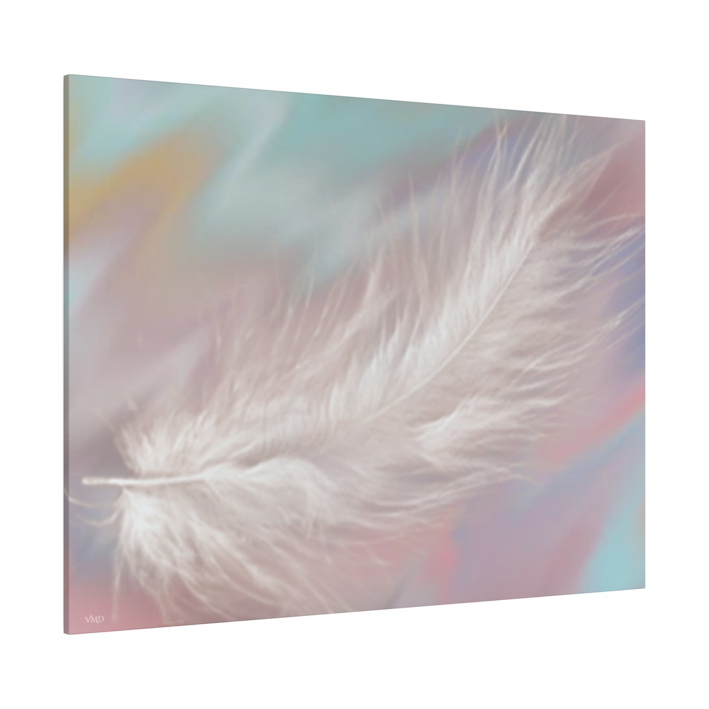 Digital Portrait Print, 0.75"/Feather/Pastel BG