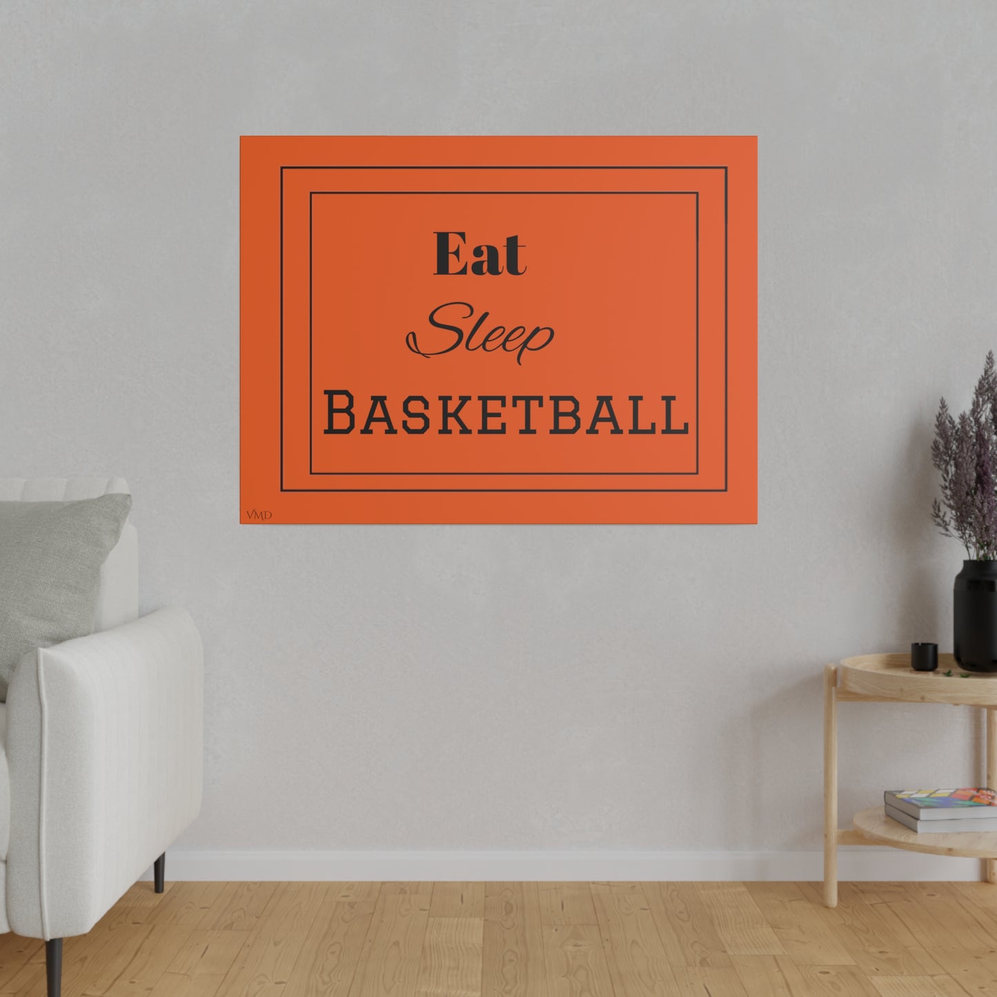 Digital Portrait Print/Canvas, Stretched, 0.75"/Eat Sleep Basketball/OR/BG