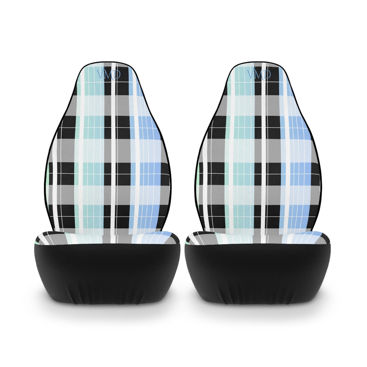 Polyester Car Seat Covers/Pastel Blue Gradient Plaid