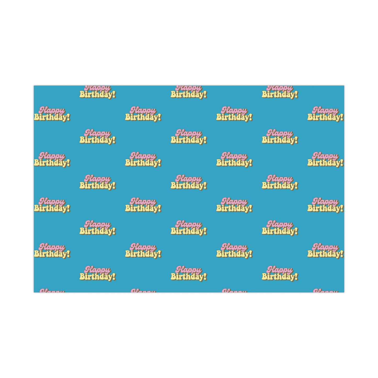 Birthday Gift Wrap Papers Happy birthday/Turquoise BG/Retro