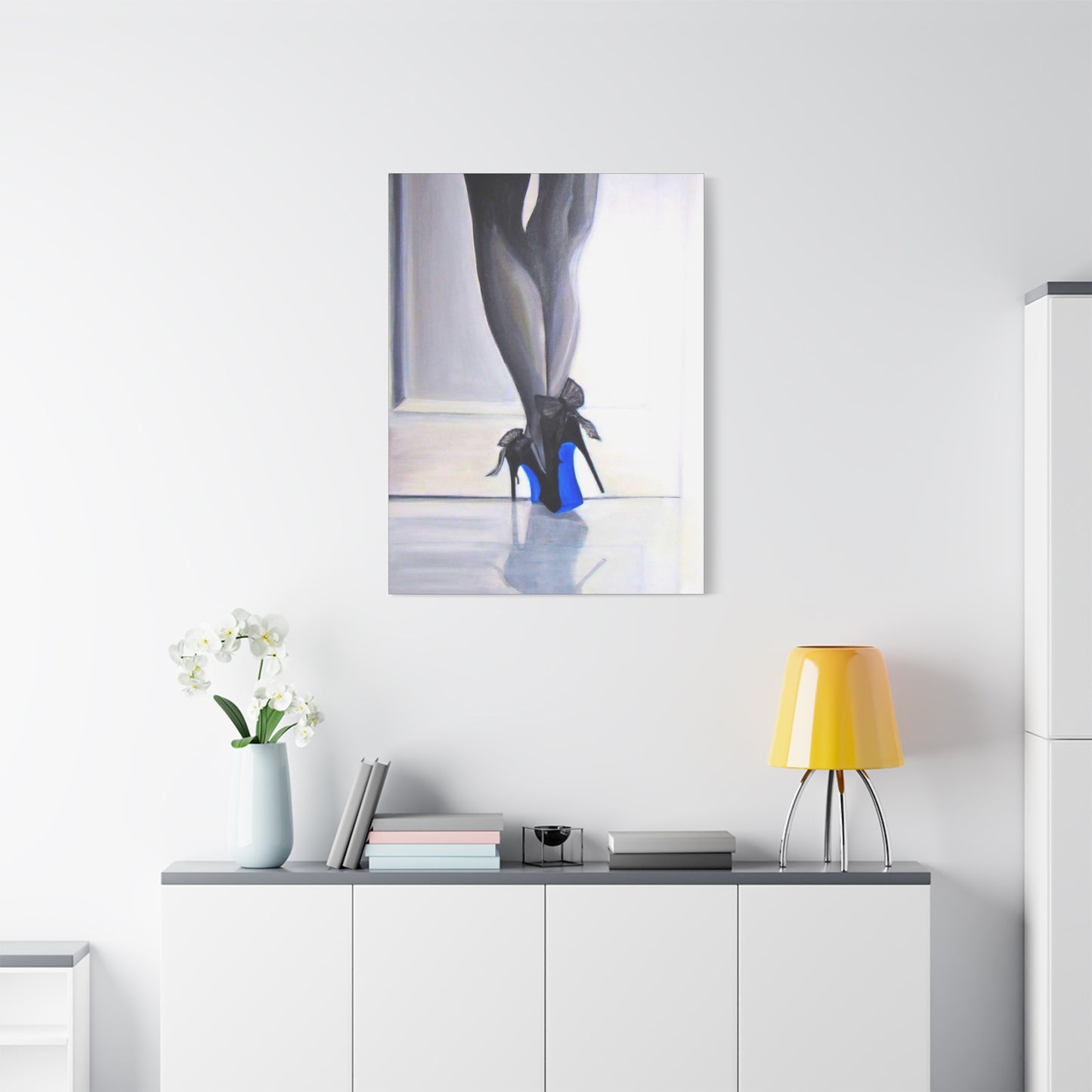 Matte Canvas, Stretched, 1.25"/ Acrylic Painting Print/Blue Bottoms