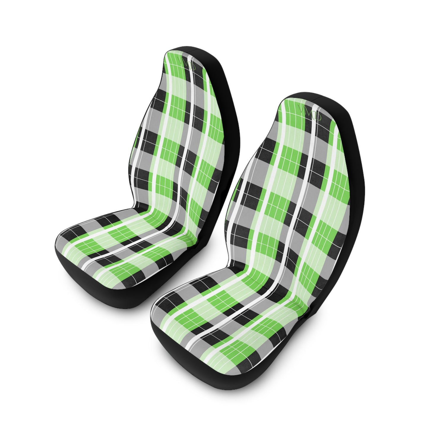 Polyester Car Seat Covers/Green Gradient Plaid