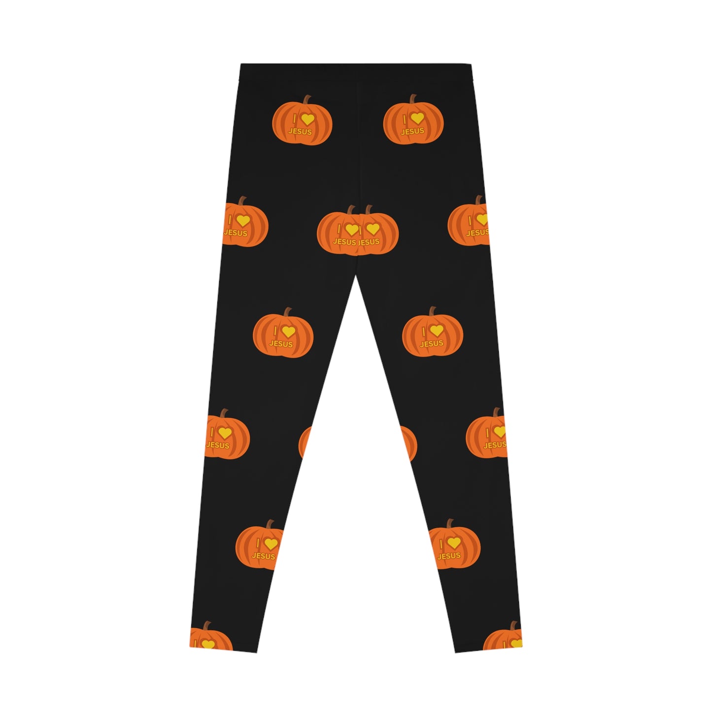 Women's Stretchy Legging/ I love Jesus Carved Pumpkins