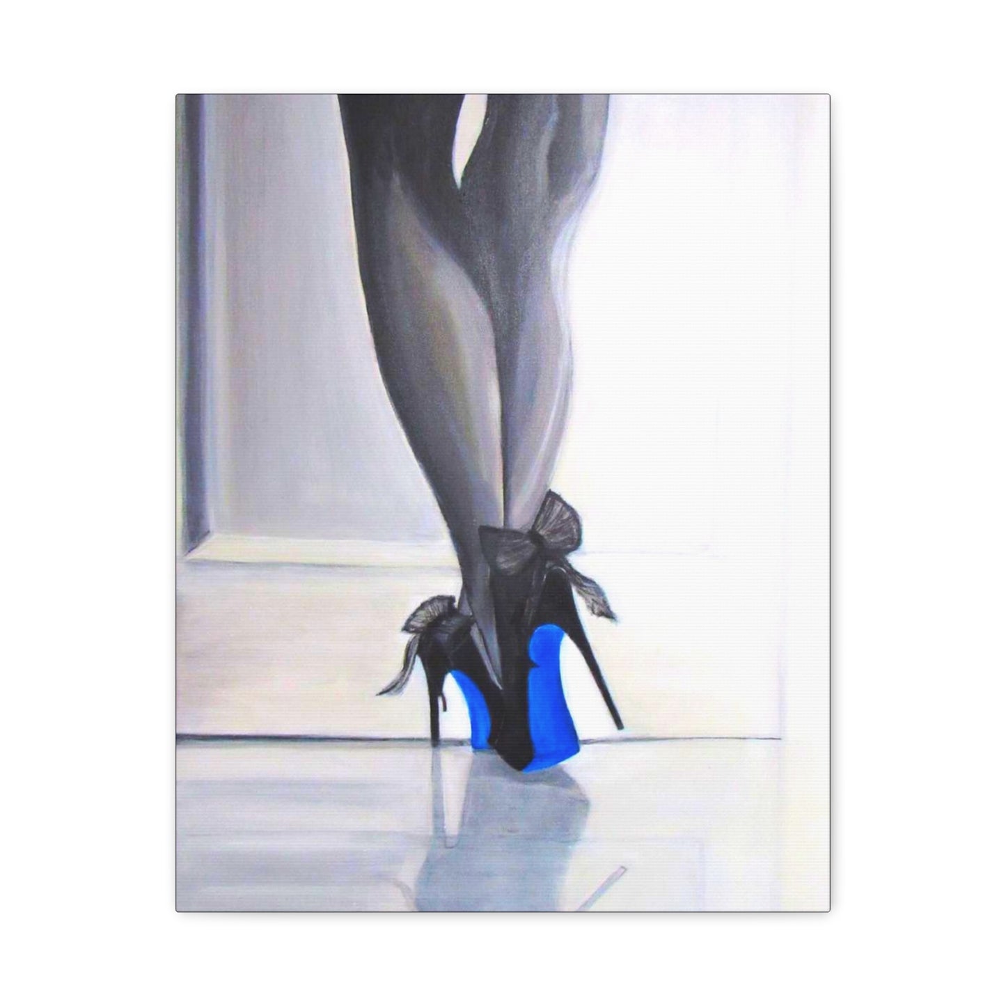 Matte Canvas, Stretched, 1.25"/ Acrylic Painting Print/Blue Bottoms