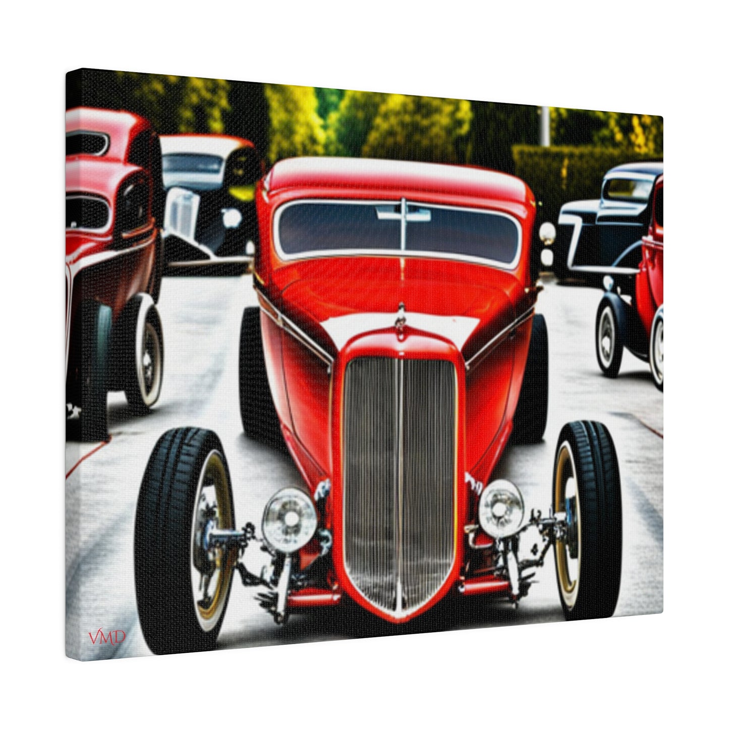 Digital Print Canvas, Stretched, 0.75"/Hot Rods Red