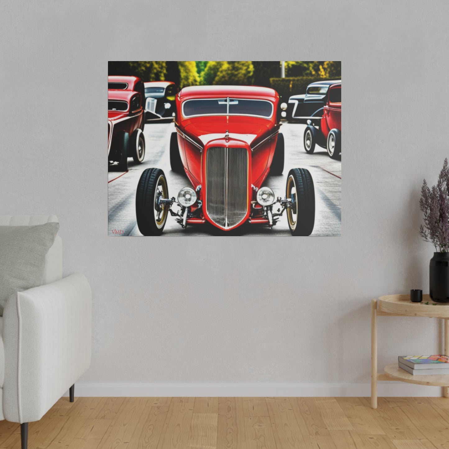 Digital Print Canvas, Stretched, 0.75"/Hot Rods Red