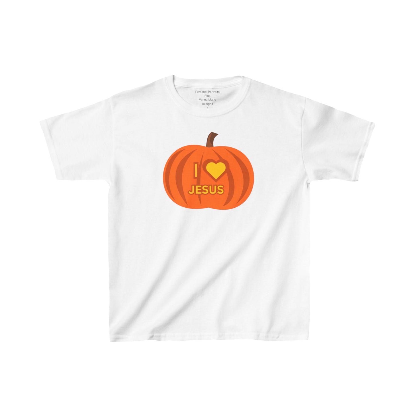 Kids Heavy Cotton™ Tee/ I love Jesus Carved Pumpkin