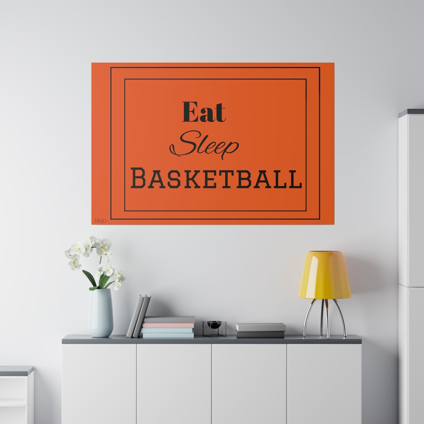 Digital Portrait Print/Canvas, Stretched, 0.75"/Eat Sleep Basketball/OR/BG