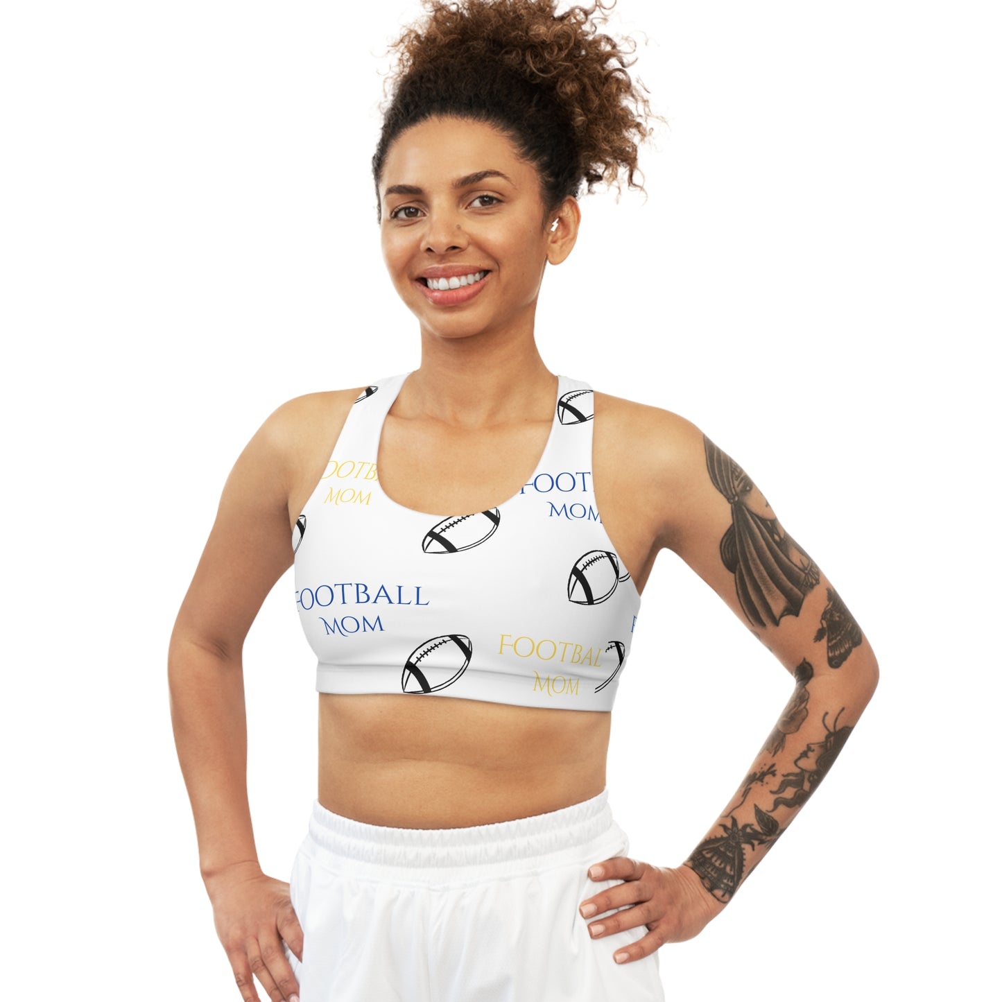 Seamless Sports Bra (AOP)Football Mom