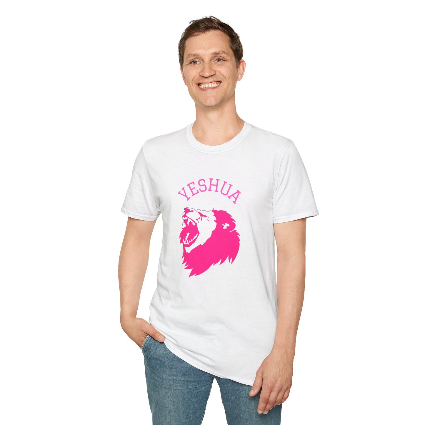 Unisex Softstyle T-Shirt/Yeshua/Pink/Lion